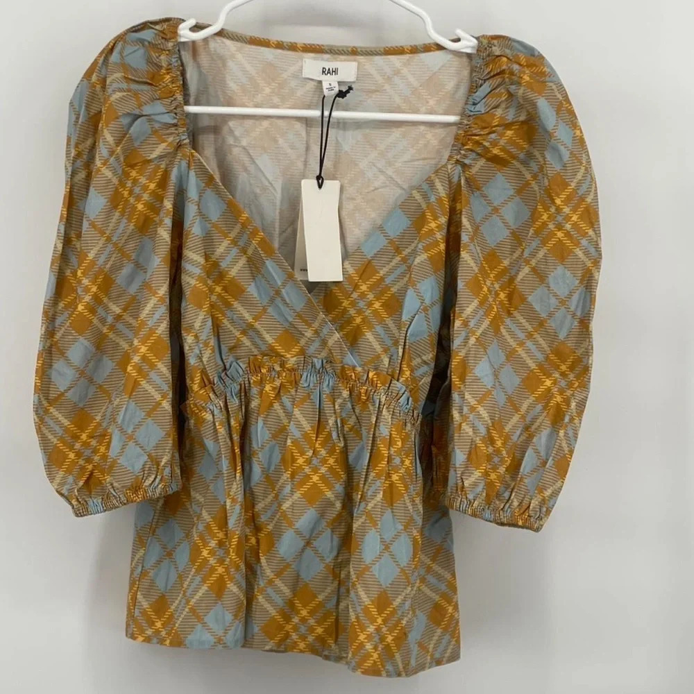 Anthro RAHI Puff Sleeve Blouse - Picture 6 of 8